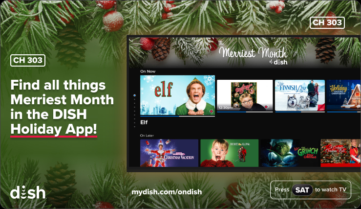 Save screen for the DISH Holiday App.