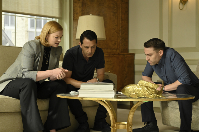 A photo from the production of episode 404 of “Succession”. Photo: David M. Russell/HBO ©2022 HBO. All Rights Reserved.