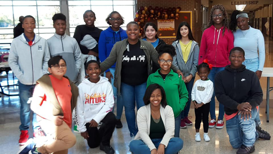 Sha'Rell Webb and her students, Educator of the Year for DISH hometown heroes