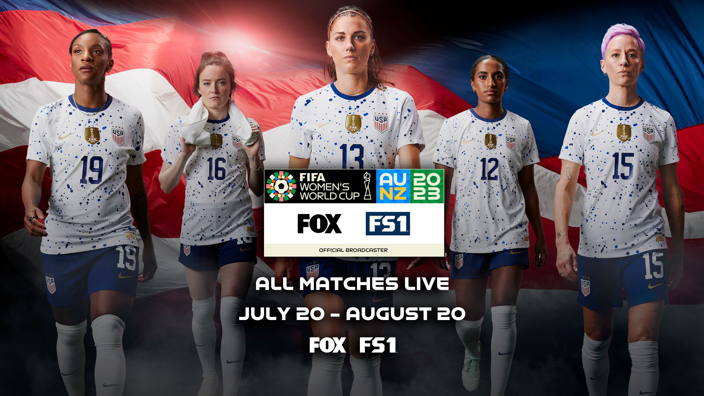 Women's World Cup, All Matches Live, July 20-August 20 on FOX and FS1