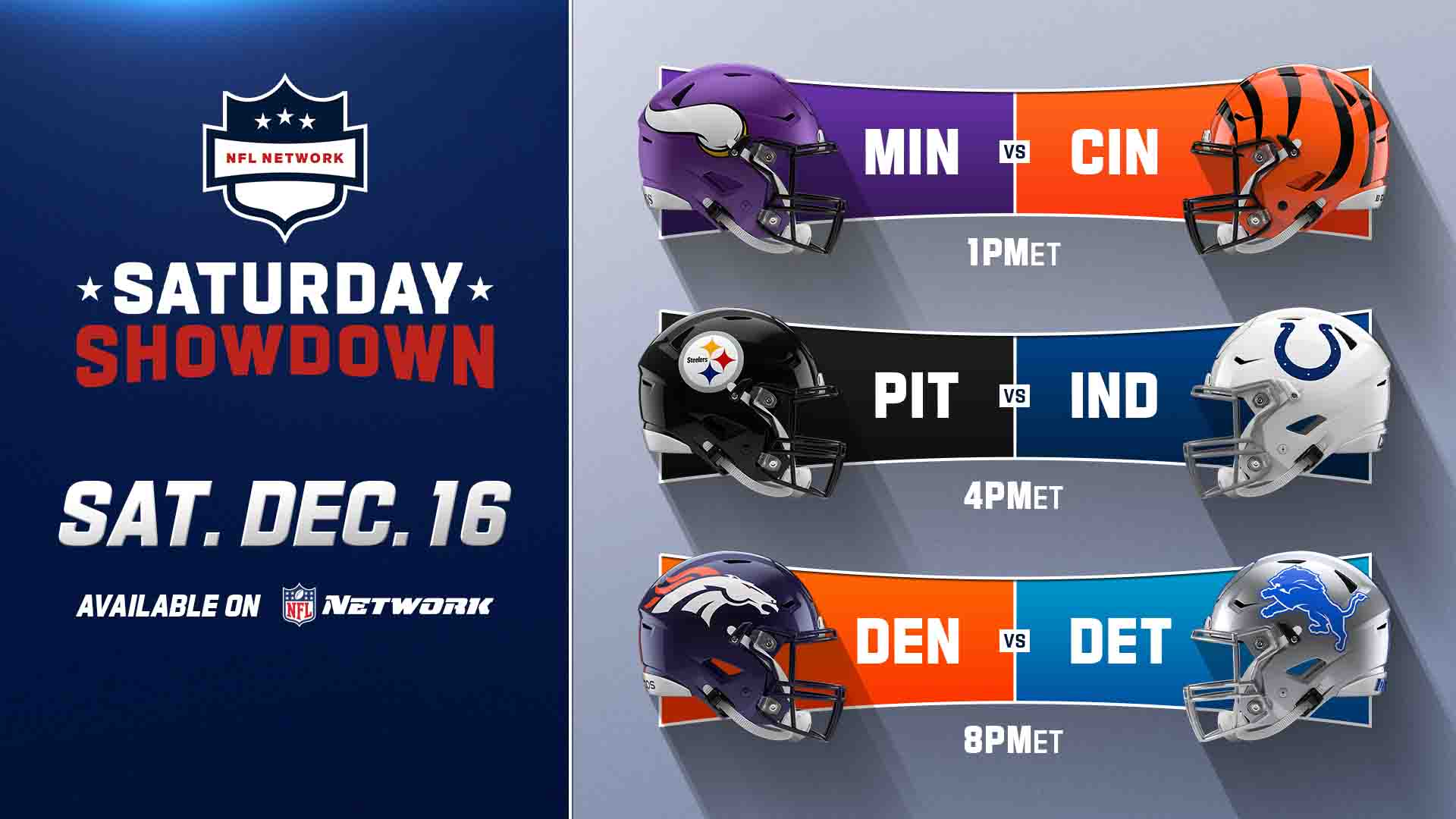 NFL Network Week 15 Tripleheader: Schedule, Preview and More