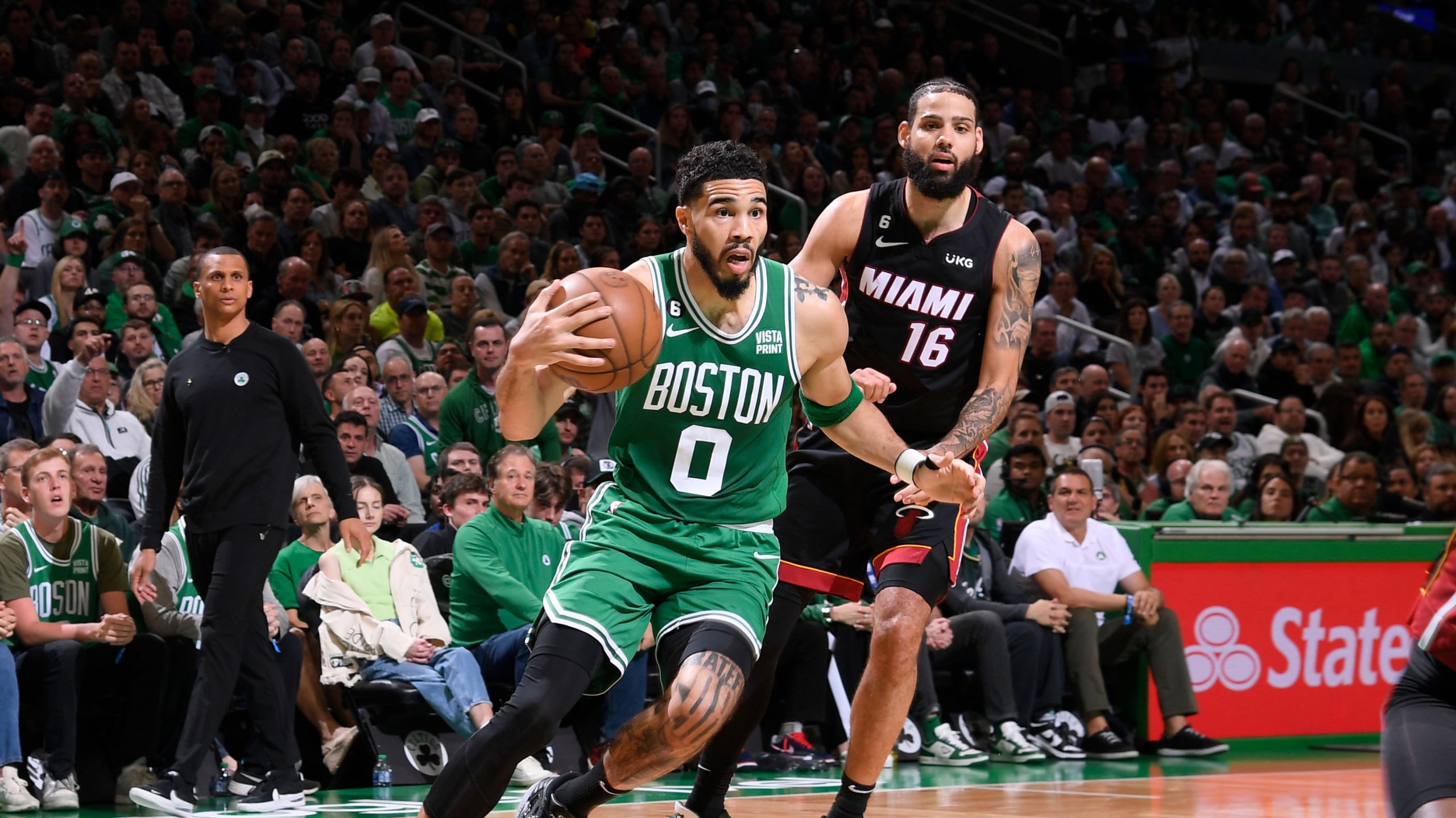 An image of Boston Celtics star Jayson Tatum for the NBA playoffs