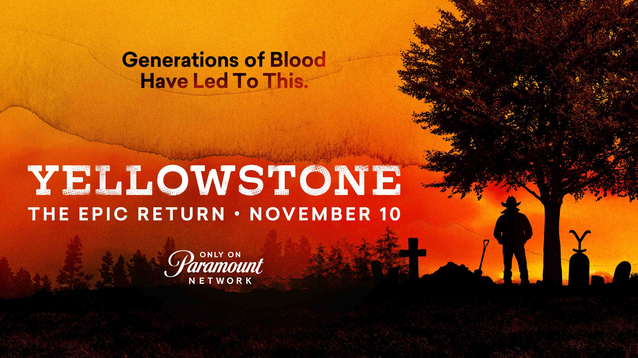 Key art for 'Yellowstone' season 5 part 2 on Paramount Network
