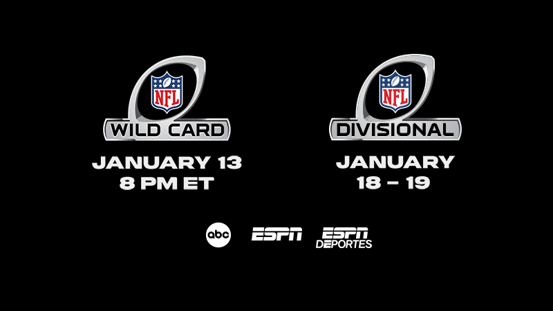 Art for the NFL wild card and divisional rounds on ESPN