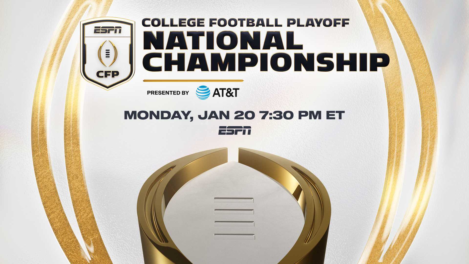Key art for the college football playoff national championship on ESPN.