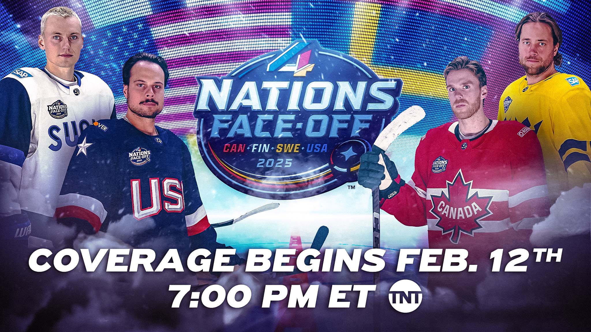 Art for the NHL 4 Nations Face-Off on TNT