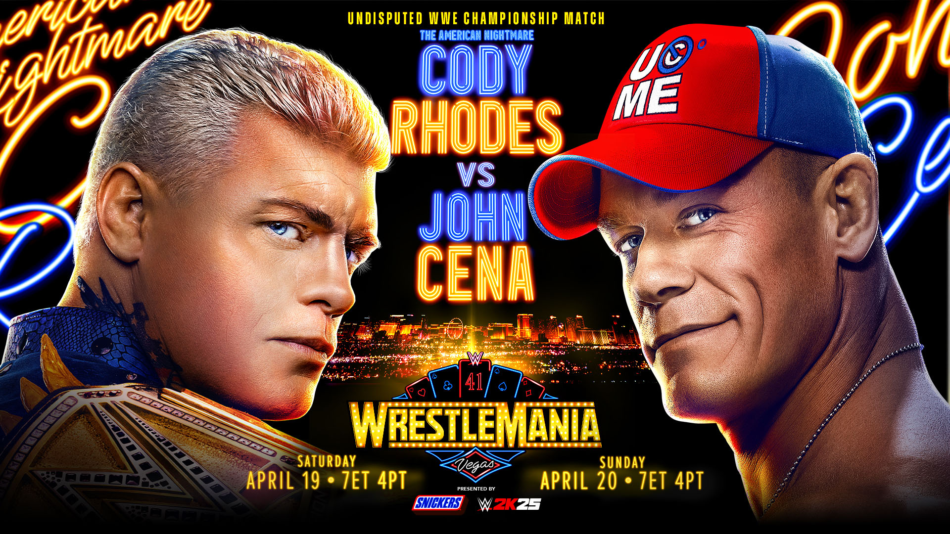 Key art for WrestleMania 41 on PPV