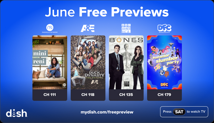June free previews on DISH