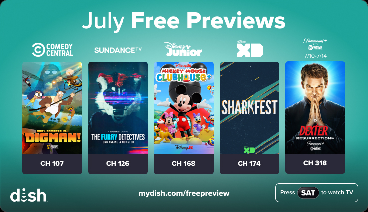 July free previews on DISH