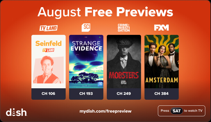 August free previews on DISH