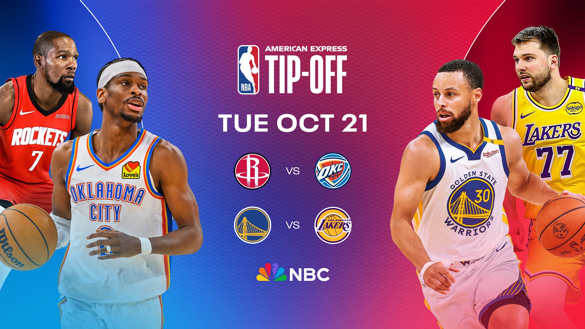 Key art for NBA Opening Night on NBC