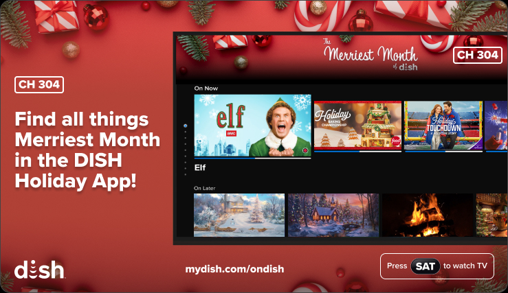Save screen for the DISH Holiday App.