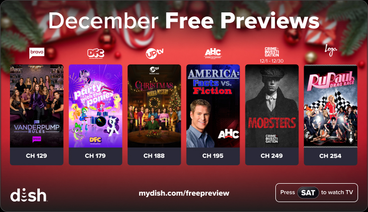 December free previews on DISH