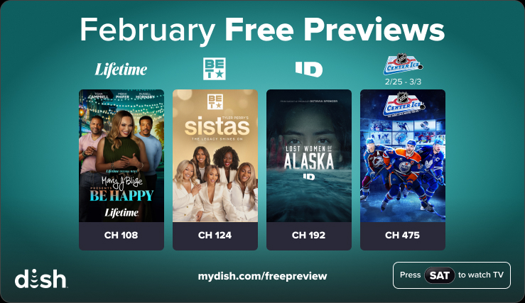 February free previews on DISH