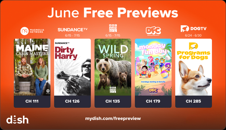 June free previews on DISH