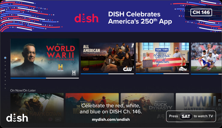 An image of the America’s 250th Anniversary App on DISH