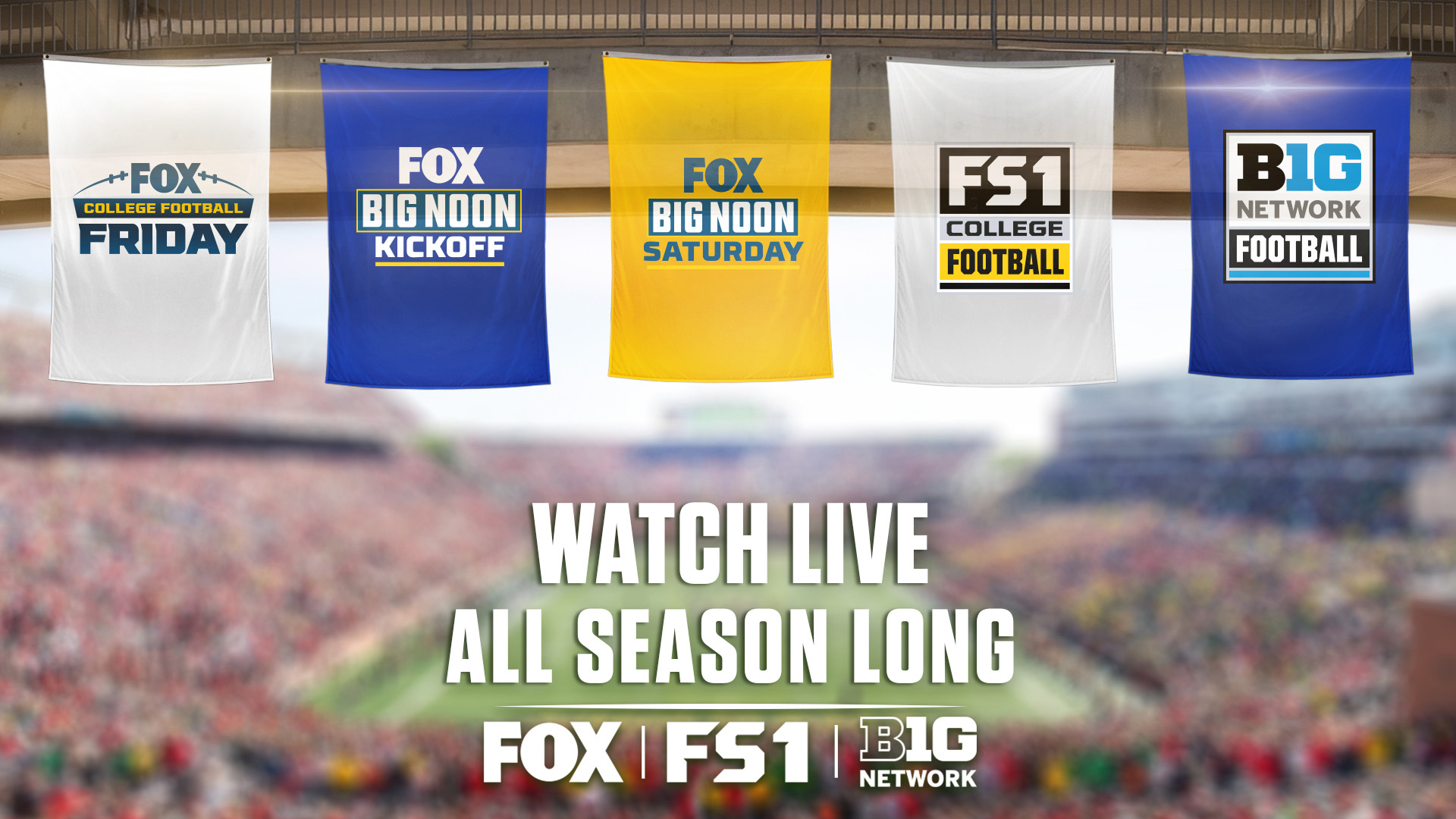Art for college football on FOX, FS1, and Big Ten Network