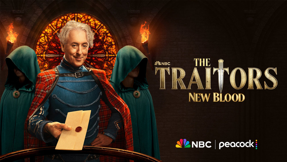 Key art for 'The Traitors: New Blood' with host Alan Cumming.