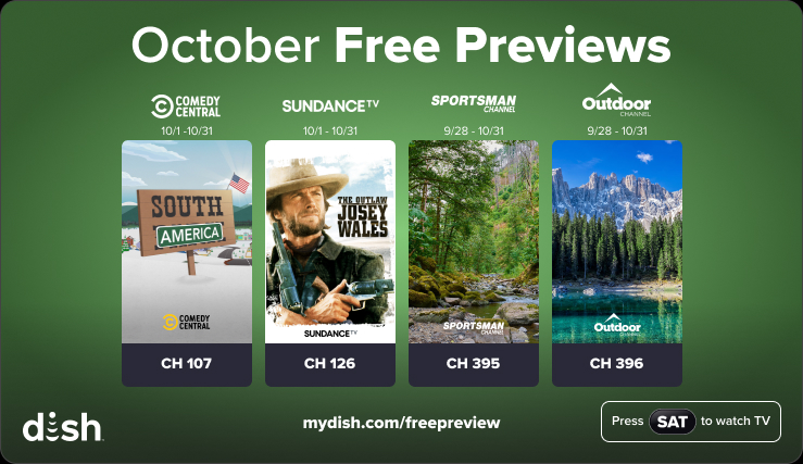 October free previews on DISH