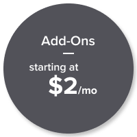 Add-ons starting at $2/month