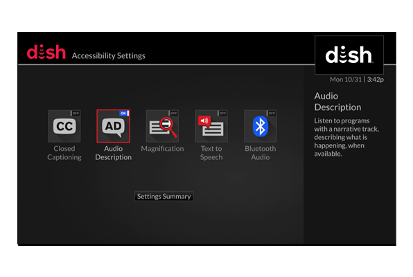 Dish shop tv off