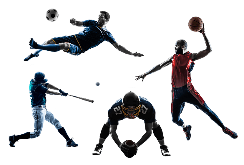 Various sports with athletes 