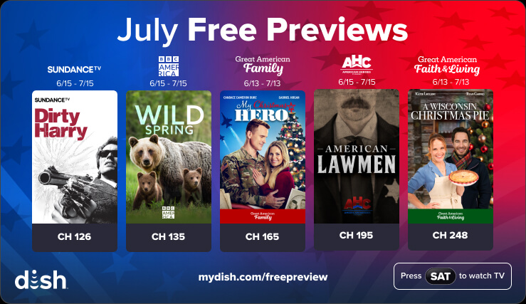 July free previews on DISH