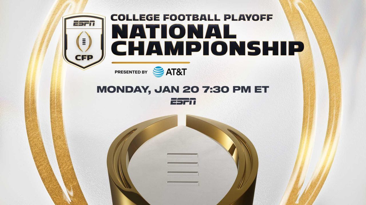 Key art for the college football playoff national championship on ESPN.