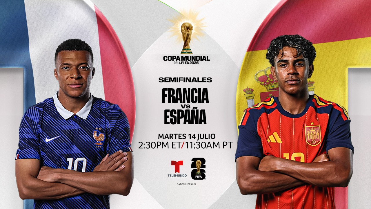 Key art for FIFA World Cup 2026™ on Telemundo featuring Kylian Mbappé and Lamine Yamal
