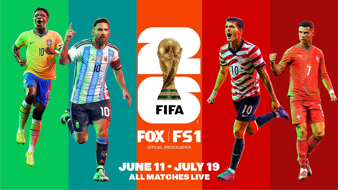 Key art for FIFA World Cup 2026™ on FOX and FS1.