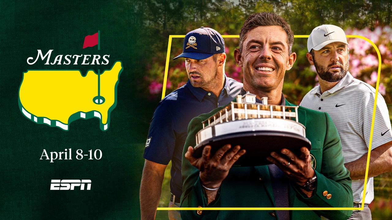 The Masters logo, April 5-7, ESPN and ESPN+