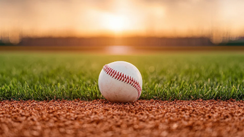 Image of baseball on a baseball field