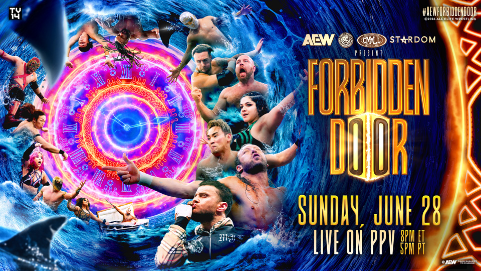 Key art for the AEW Forbidden Door PPV.