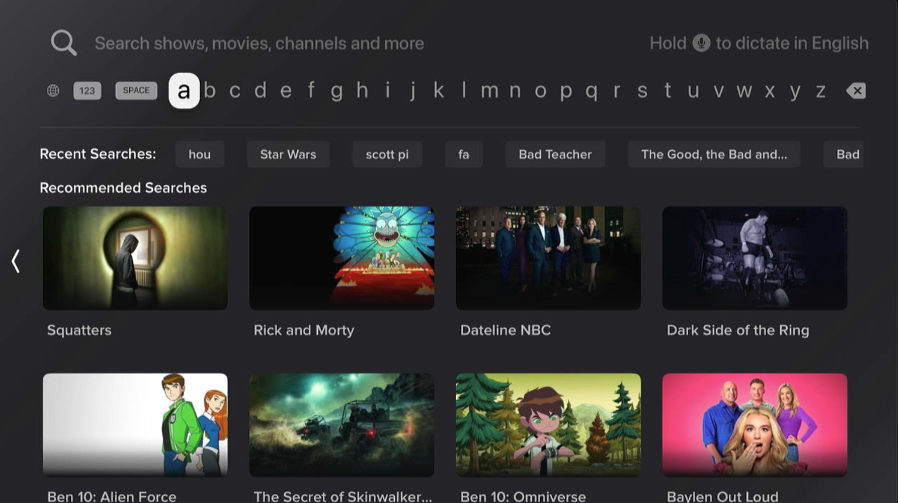 An image of the new DISH Anywhere app interface.