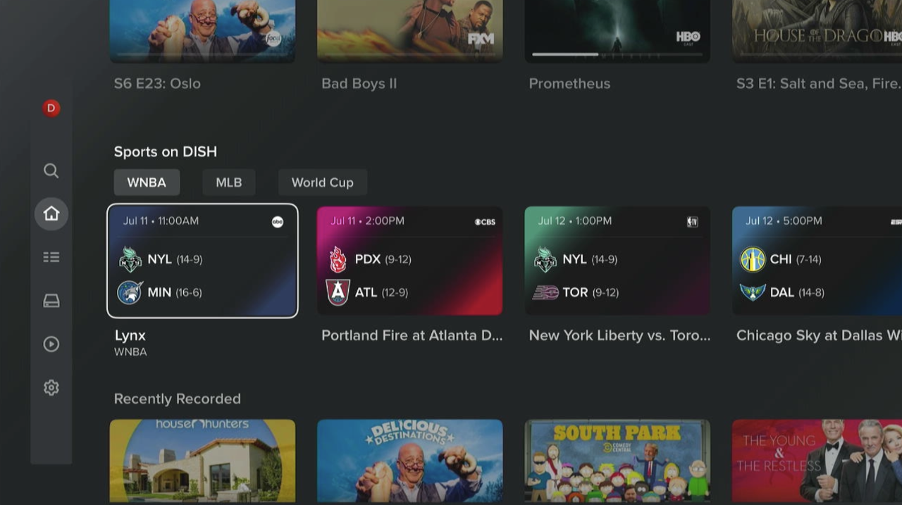 An image of the new DISH Anywhere app interface.