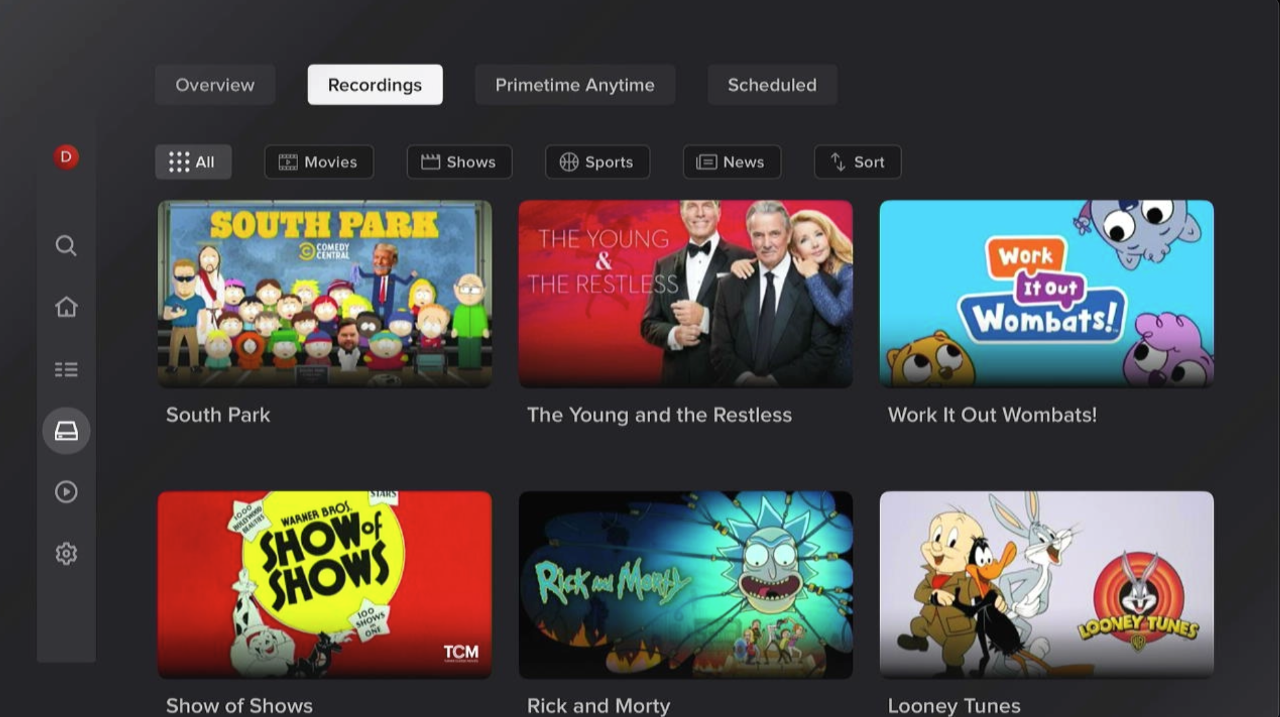 An image of the new DISH Anywhere app interface.