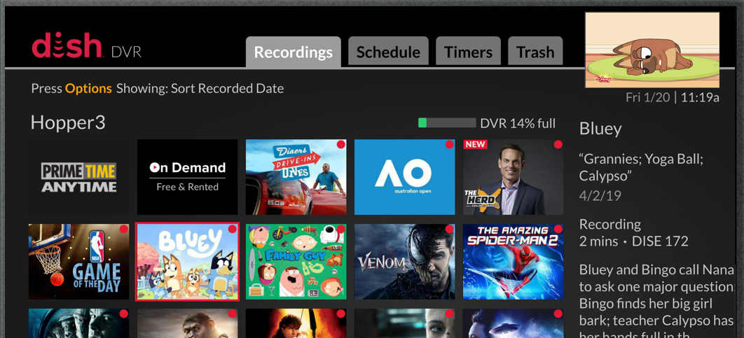 DISH DVR Interface