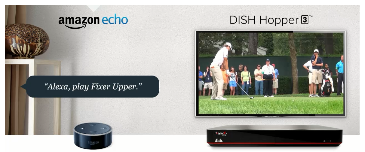 Amazon Echo and DISH Hopper 3 side by side