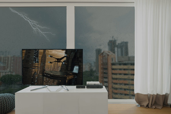 showing reliable TV quality in bad weather