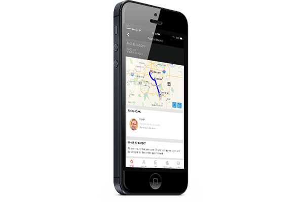 track your DISH installation tech with our app on your phone